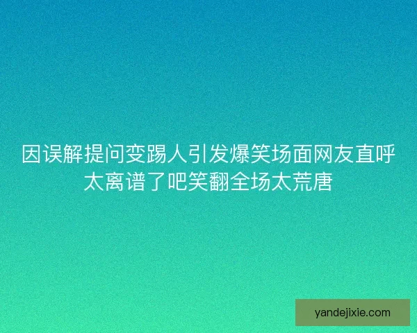 因误解提问变踢人引发爆笑场面网友直呼太离谱了吧笑翻全场太荒唐